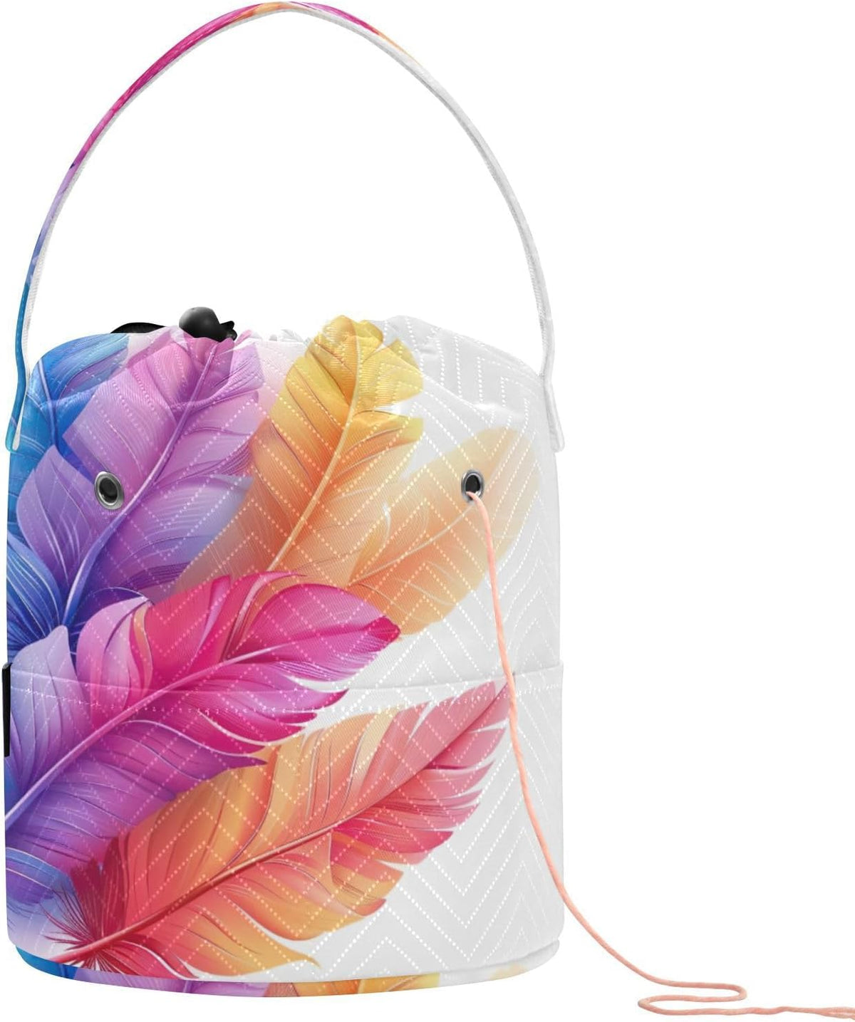 YETTASBIN Feather Yarn Storage Bag, Large Crochet Knitting Bag