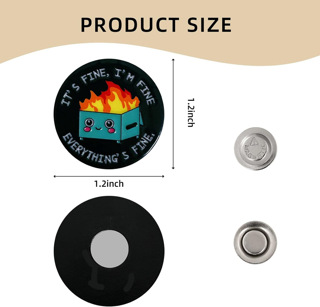 2pcs Funny Dumpster Fire Needle Minder, Magnetic Needle Nanny