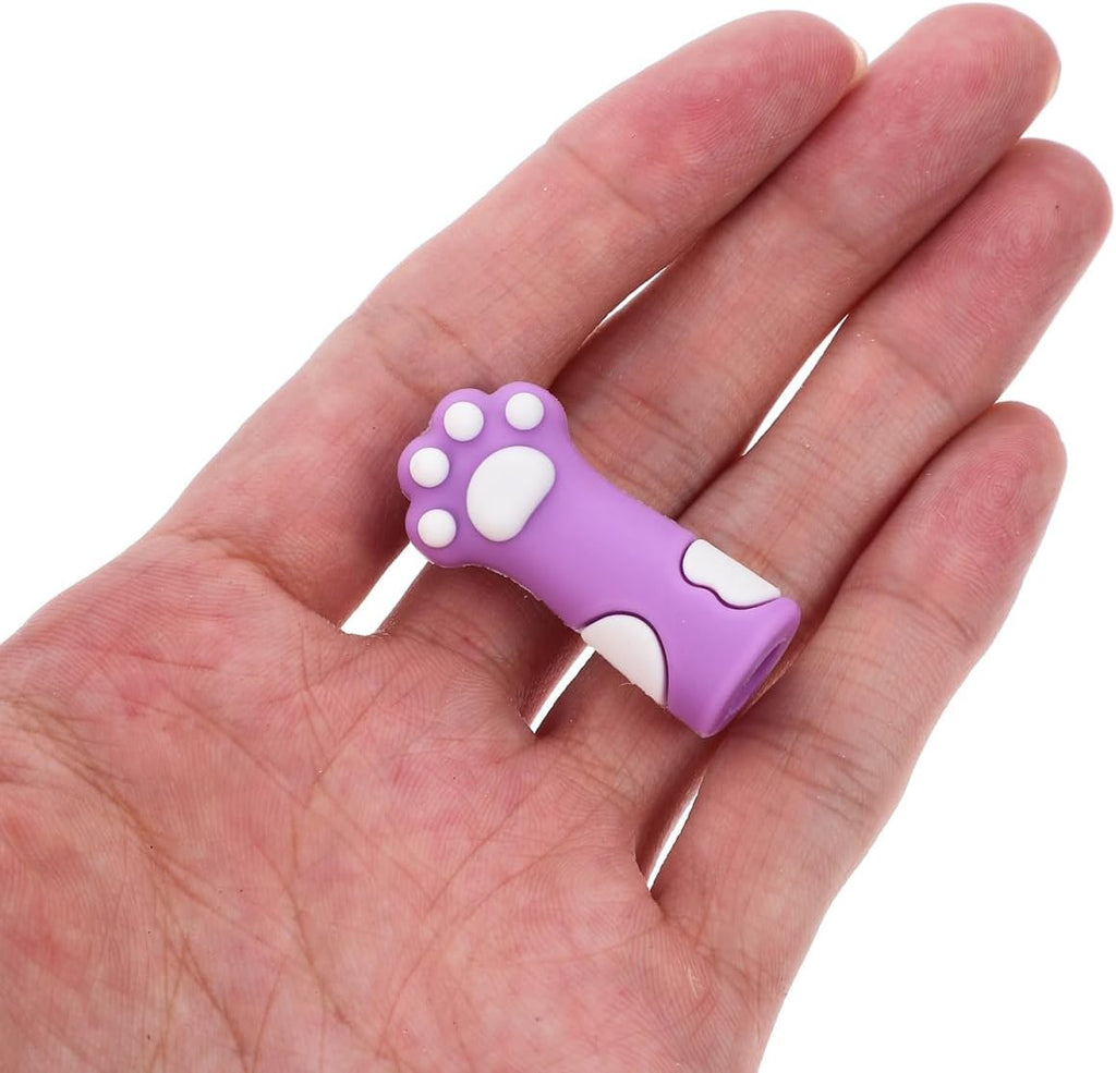 ARTIBETTER 10pcs Cat Paw Knitting Needle Stoppers Soft Silicone Needle