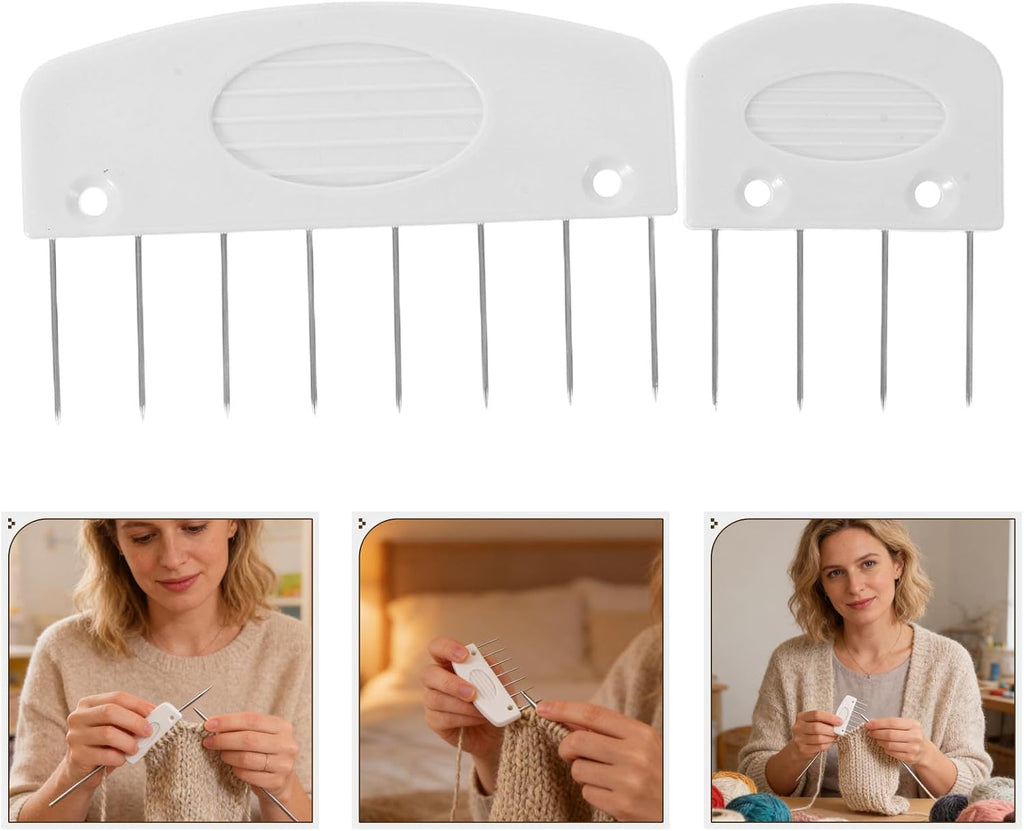 Knitting Blocking Combs Set for Knitters, 20Pcs White