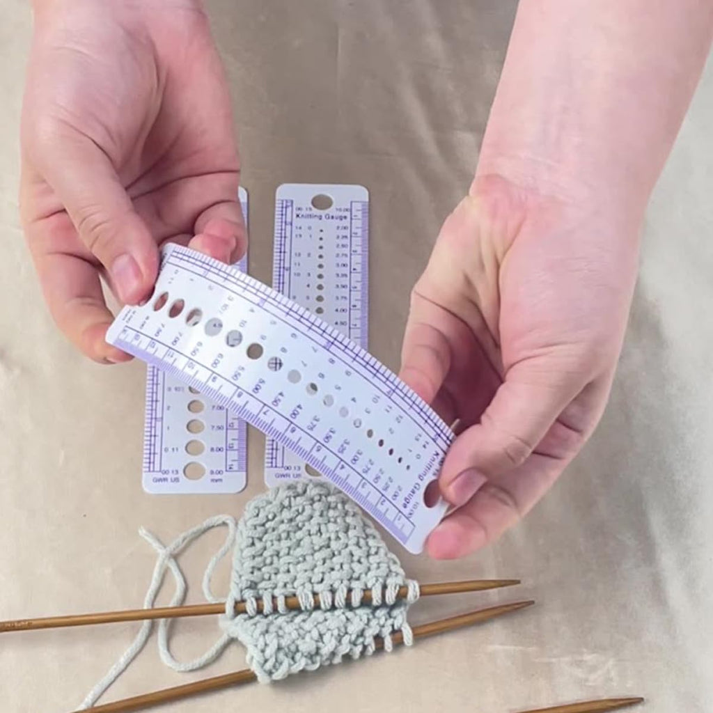 6pcs Professional Knitting Gauge Ruler Tool for Needles and Yarn, 16cm
