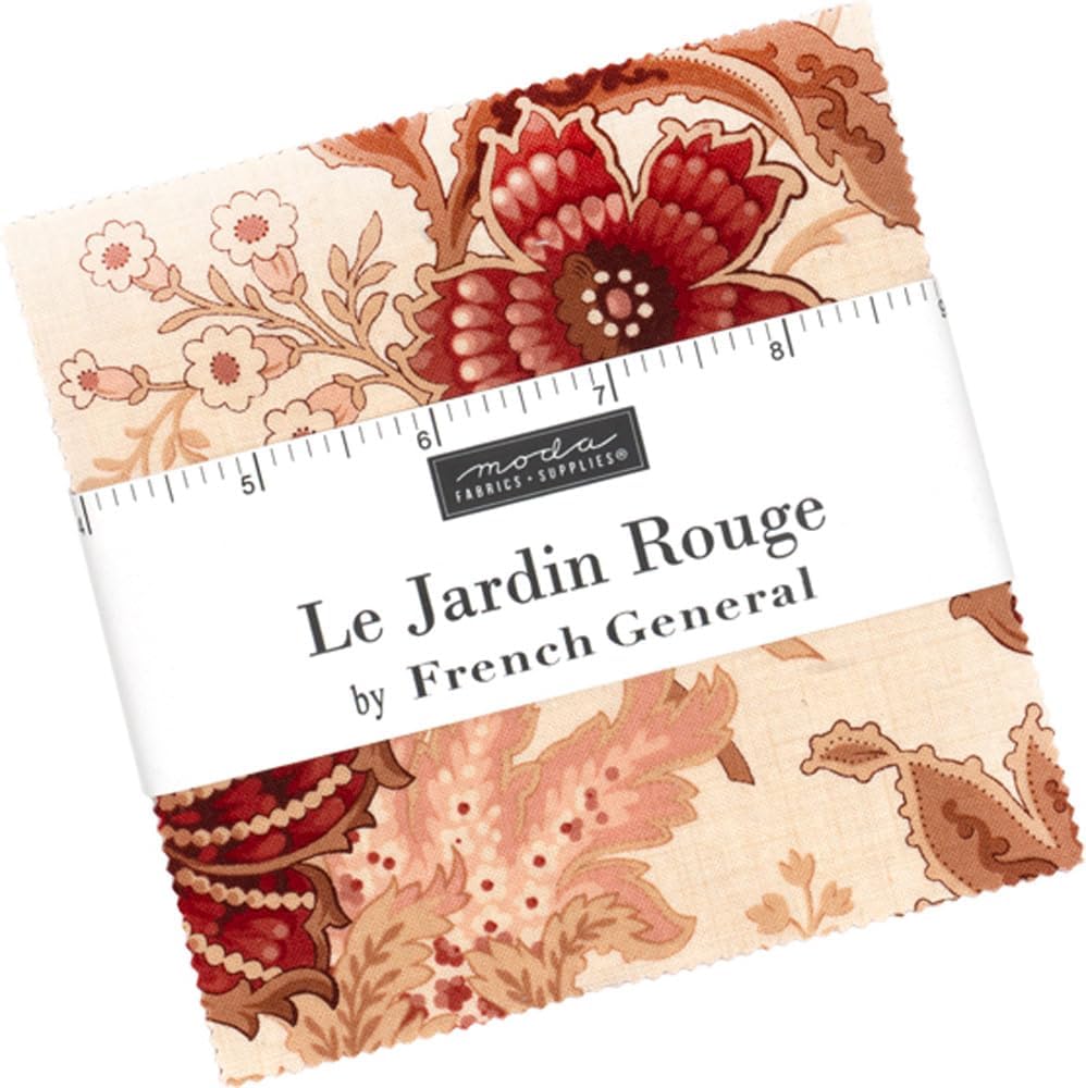 French General Le Jardin Rouge Charm Pack 42 5-inch Squares Moda