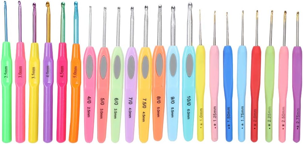 ZhangFacai Crochet Hooks Set, 22 Pieces Aluminum Hook with Plastic