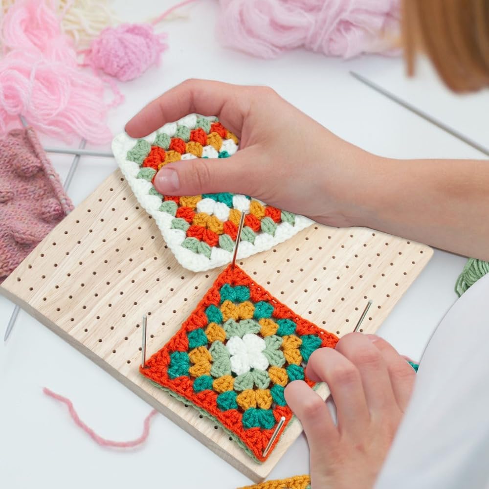 Anu Limen Blocking Board with 20 Steel Pins – DIY Knitting Blocking