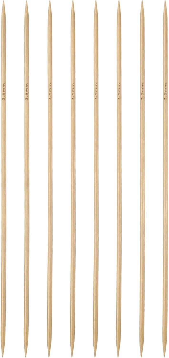 HARFINGTON 8Pcs Bamboo Knitting Needles Double Pointed Size US