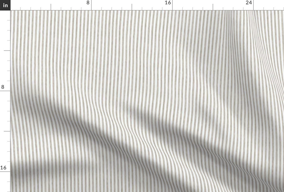 Spoonflower Fabric Classic Stripe Ticking Beige on Essex Linen
