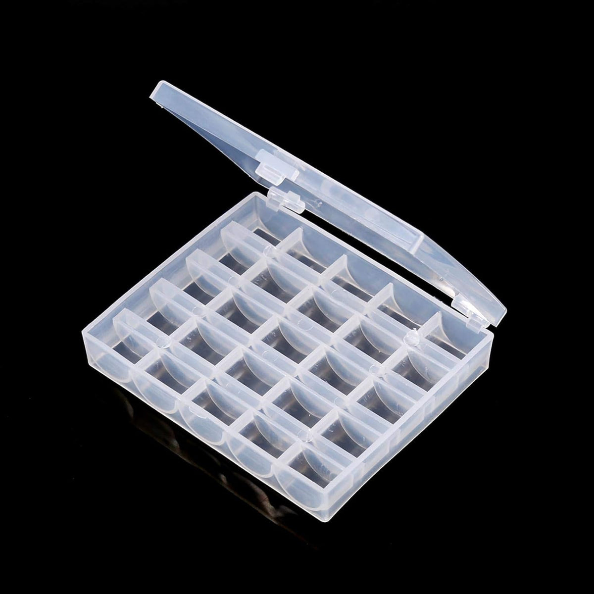 Bobbin Organizer Box, Clear 25 Slot Storage Case Holds Small Sewing