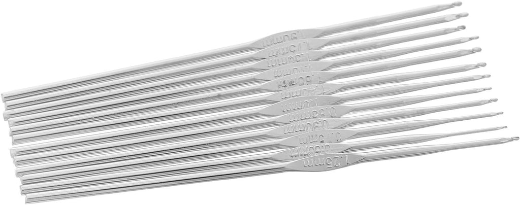12pcs Stainless Steel Single Head Crochet Hooks Set for Fine Detail