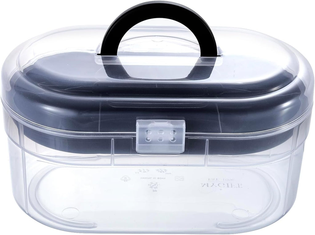 MyGift Clear Craft Storage Case with Tray, Portable Organizer Box