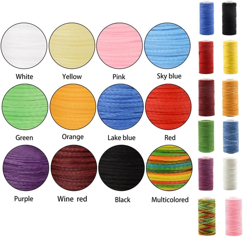 Flat Waxed Sewing Thread for DIY Leather Hand Stitching