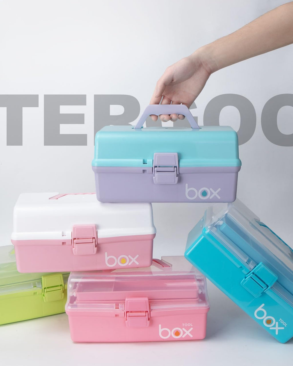 TERGOO 12in 3-Layer Plastic Craft Organizers and Storage, Portable