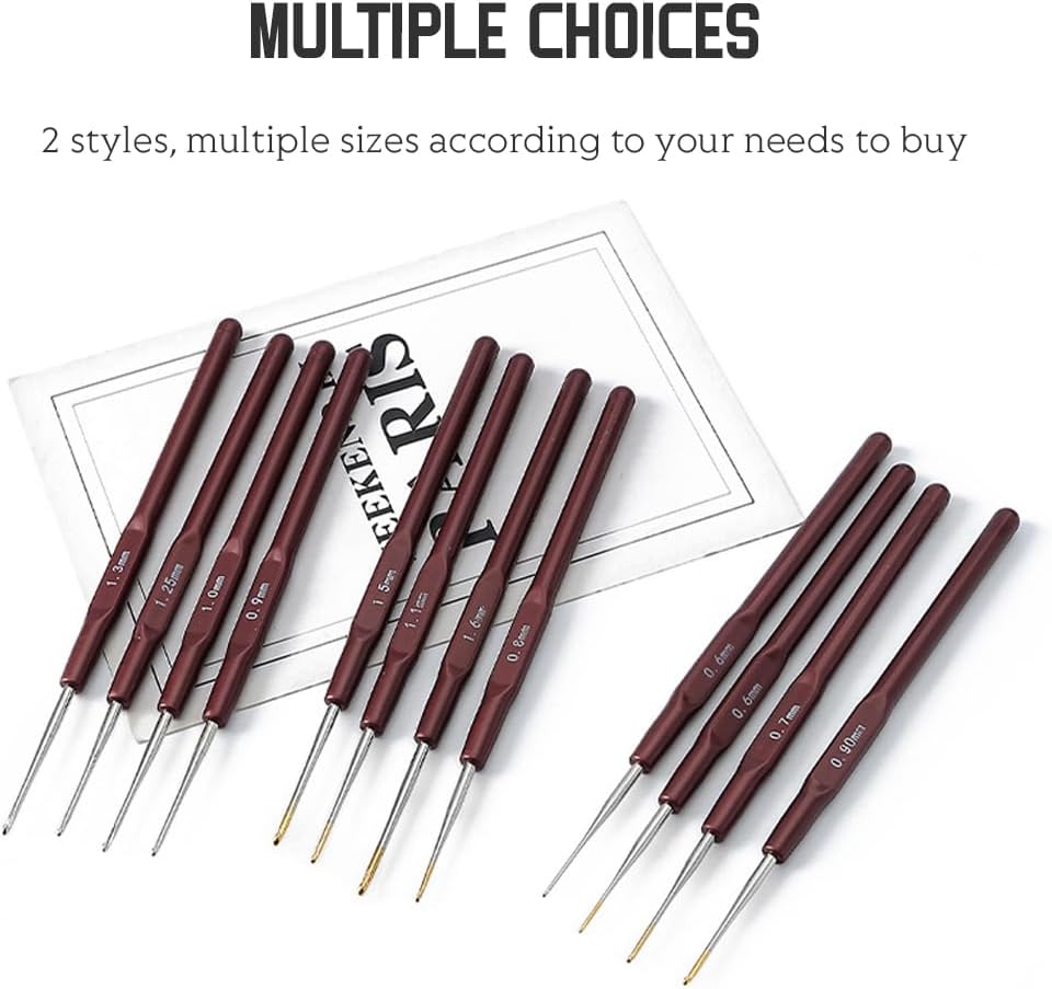 16Pcs Lace Crochet Hooks Set 0.5mm-2.5mm, Ultra Fine Stainless Steel