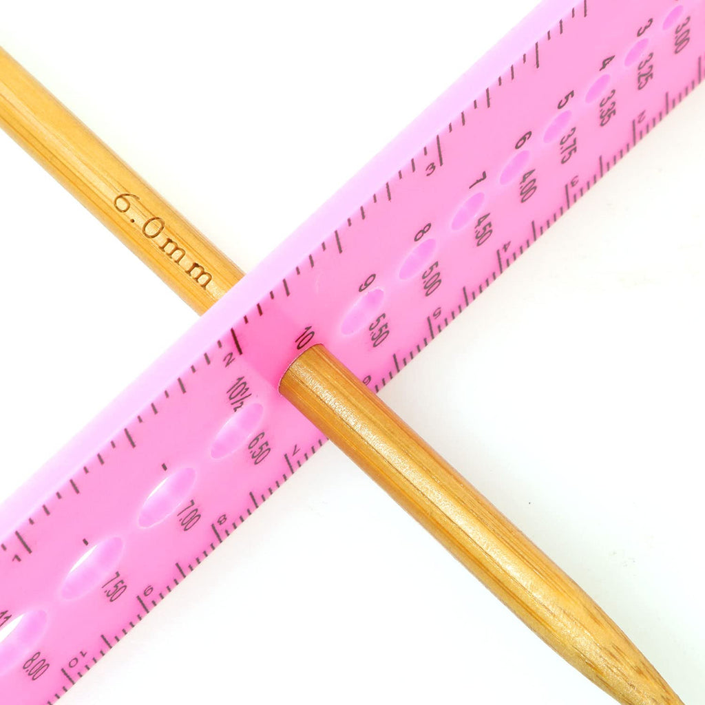 INCH CM Ruler UK US Canada Sizes Plastic Knitting Needle Gauge Circle