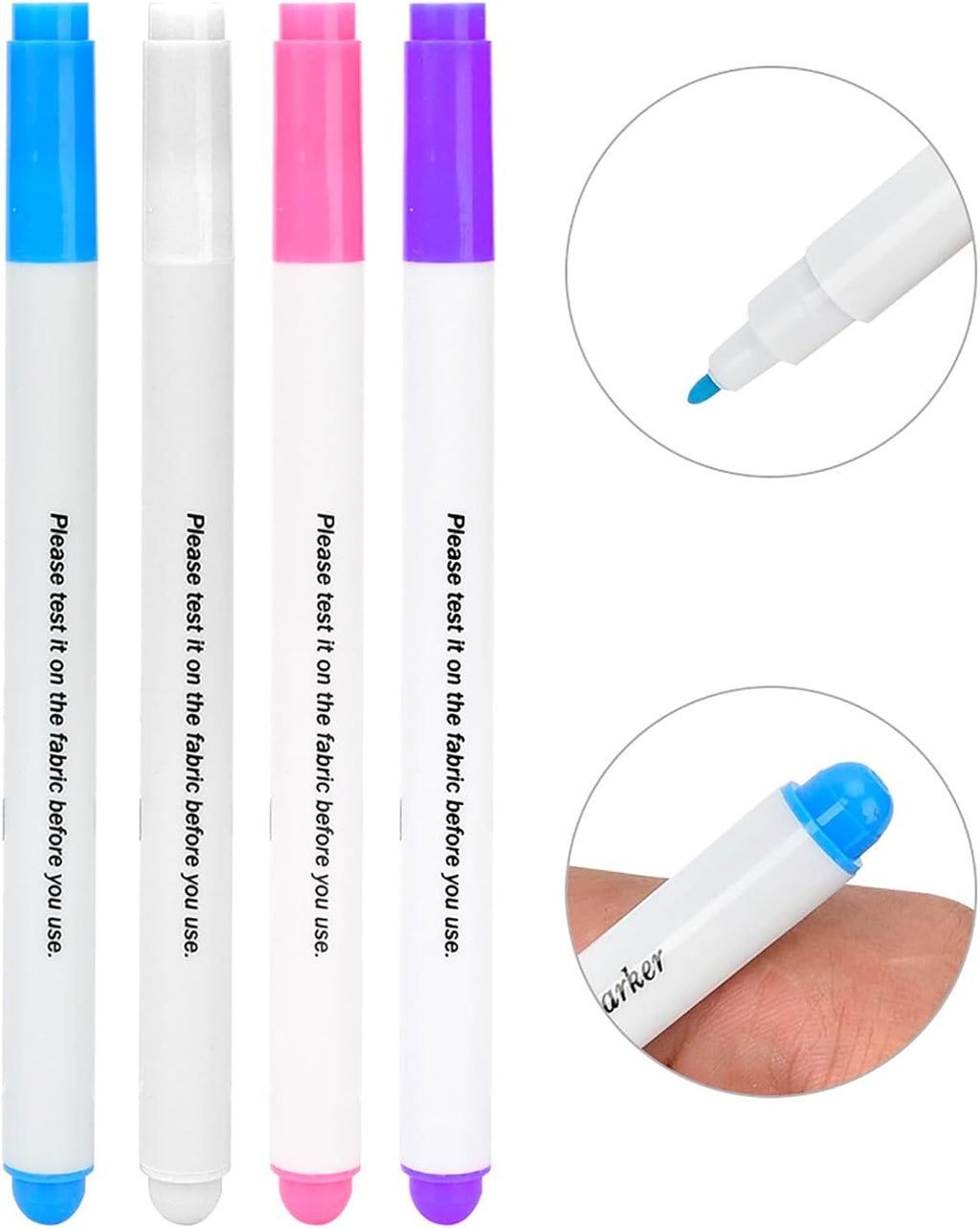 Washable Fabric Markers for Sewing, 4PCS Water Erasable Fabric Marking