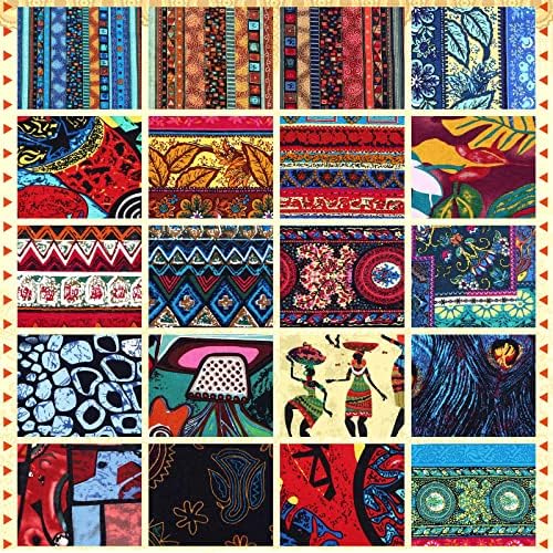 Mixweer 40 Pcs 10 x 10 Inch African Cotton Fabric Square Bulk for