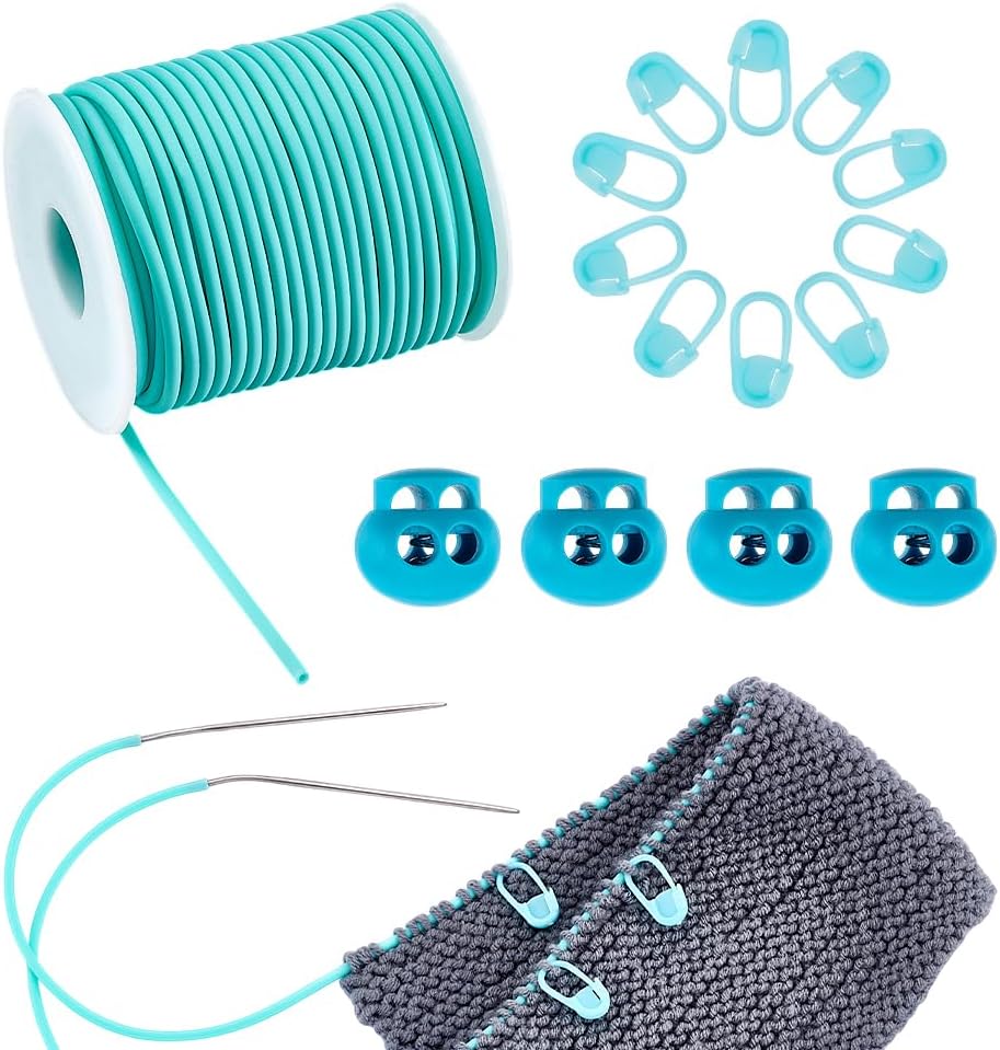 NBEADS 27 Yards Stitch Keeping Cords, 3mm Hollow Rubber Tubing
