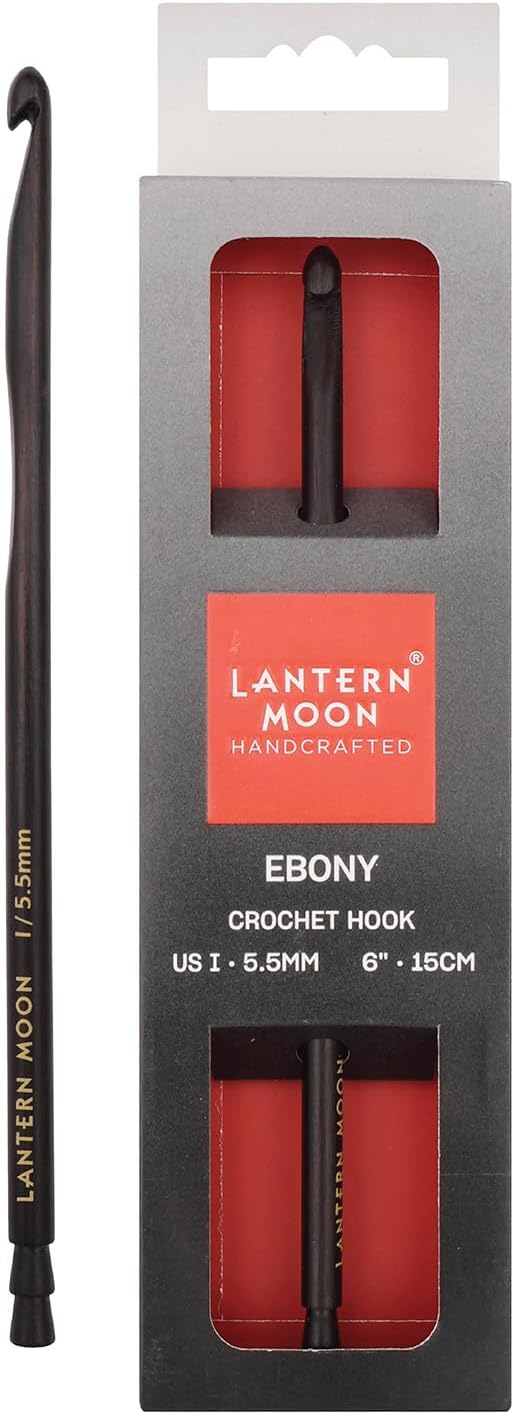Lantern Moon Ebony Wood Single Ended Crochet Hook | US Size I (5.5mm)