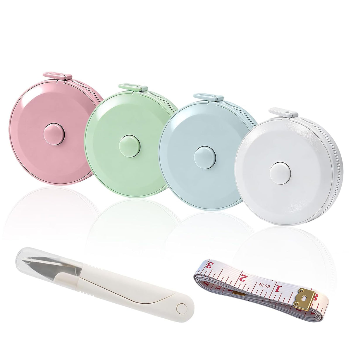6 PCS Tape Measure Body Measuring Tape with Soft Ruler & Scissors for