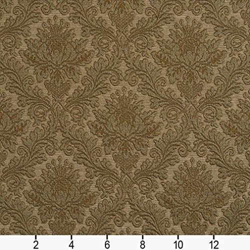 Green Floral Jacquard Woven Upholstery Grade Fabric by The Yard - SKU