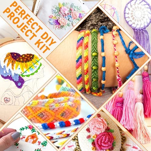 BYMORE 200-Color Embroidery Floss Kit – 262 Pieces
