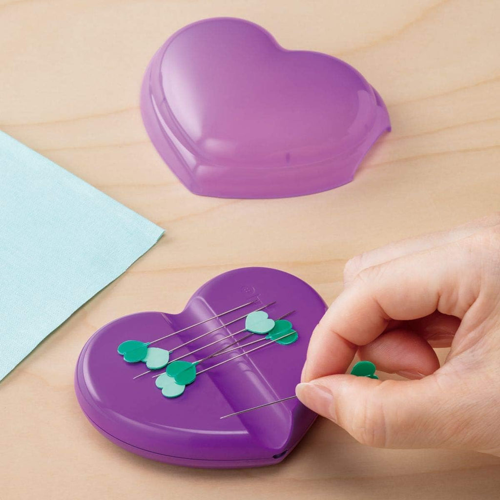YICBOR Magnetic Pin Cushion with 20pcs Sewing Pins, Heart Magnetic