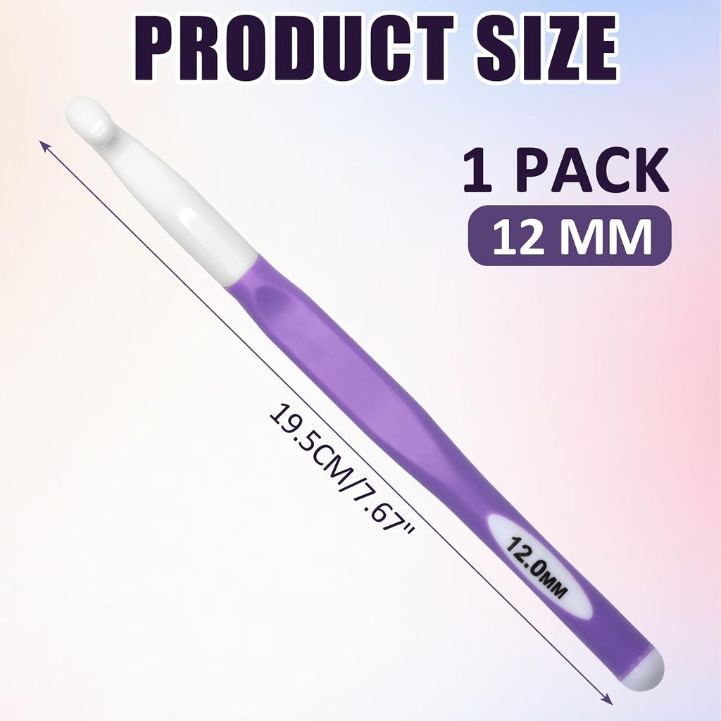 Seimneire 1 Pack 12mm Ergonomic Crochet Hooks