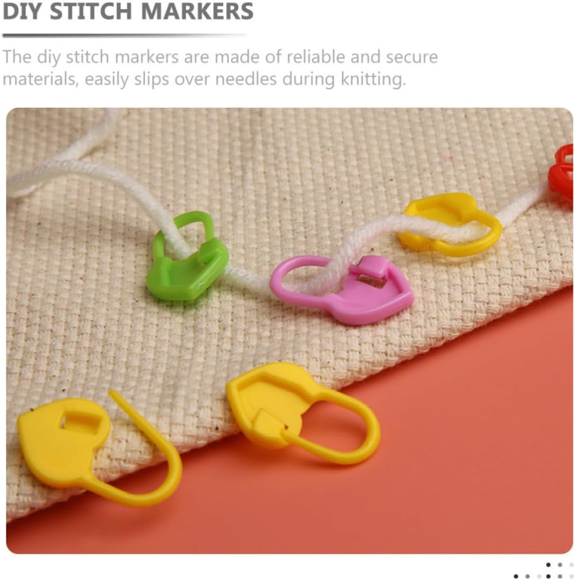 Angoily Heart Shaped Stitch Markers for Knitting Crochet, Colorful Set