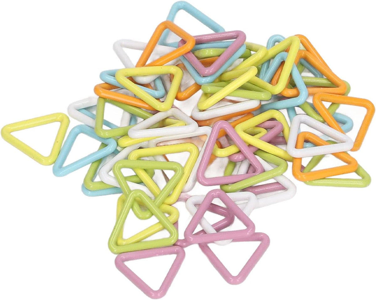 Kukyller 60PCS Knitting Stitch Markers Triangle, Colorful Locking