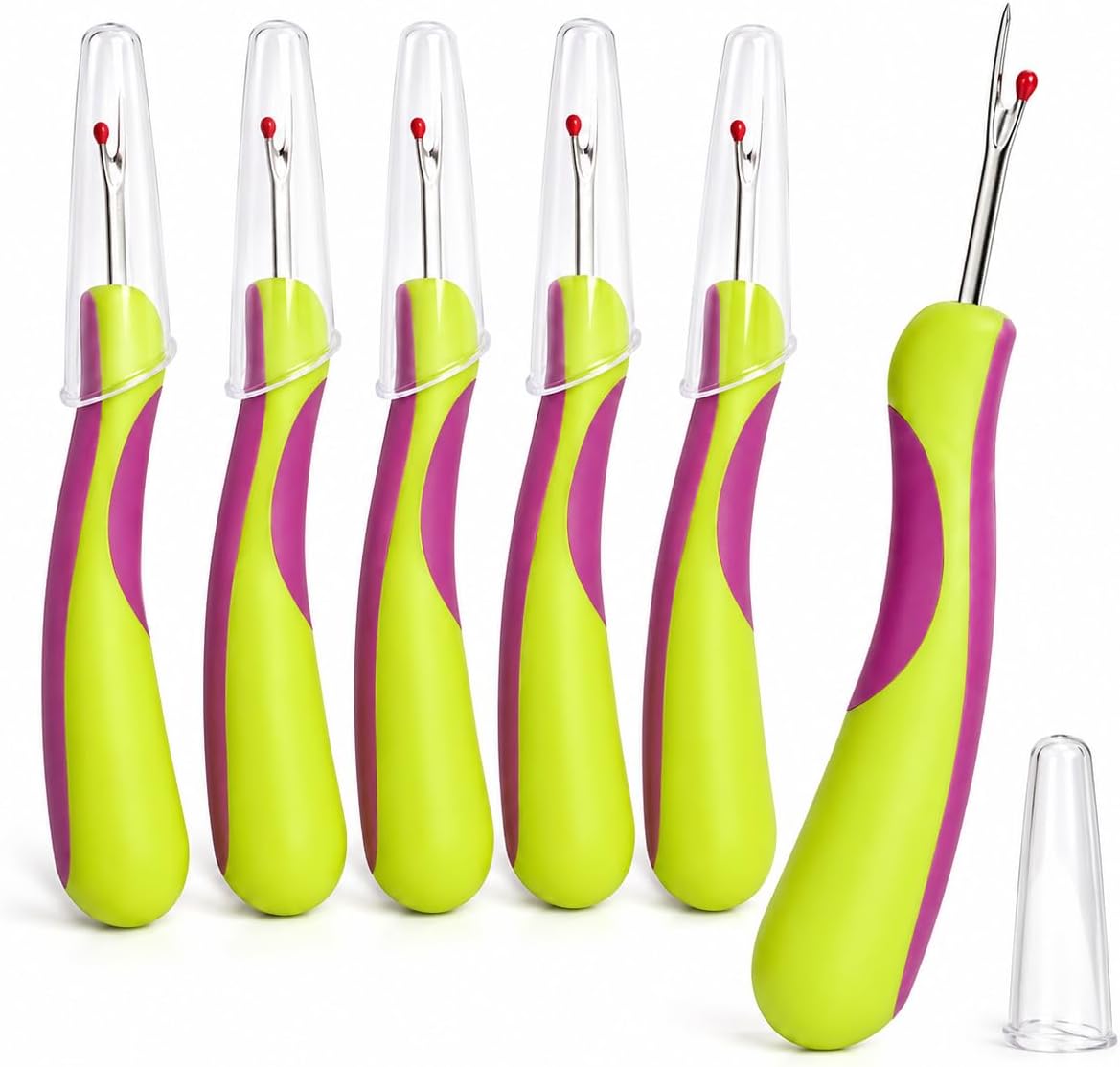5-Piece Stitch Remover Tool,Seam Cutter for Sewing Kit with Green