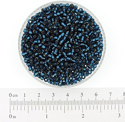 Miyuki Round Rocailles Seed Bead Size 8/0 Silver Lined Blue Zircon