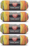 Bulk Buy - Red Heart Super Saver Rainbow Yarn - 4 Pack of 141g/5oz