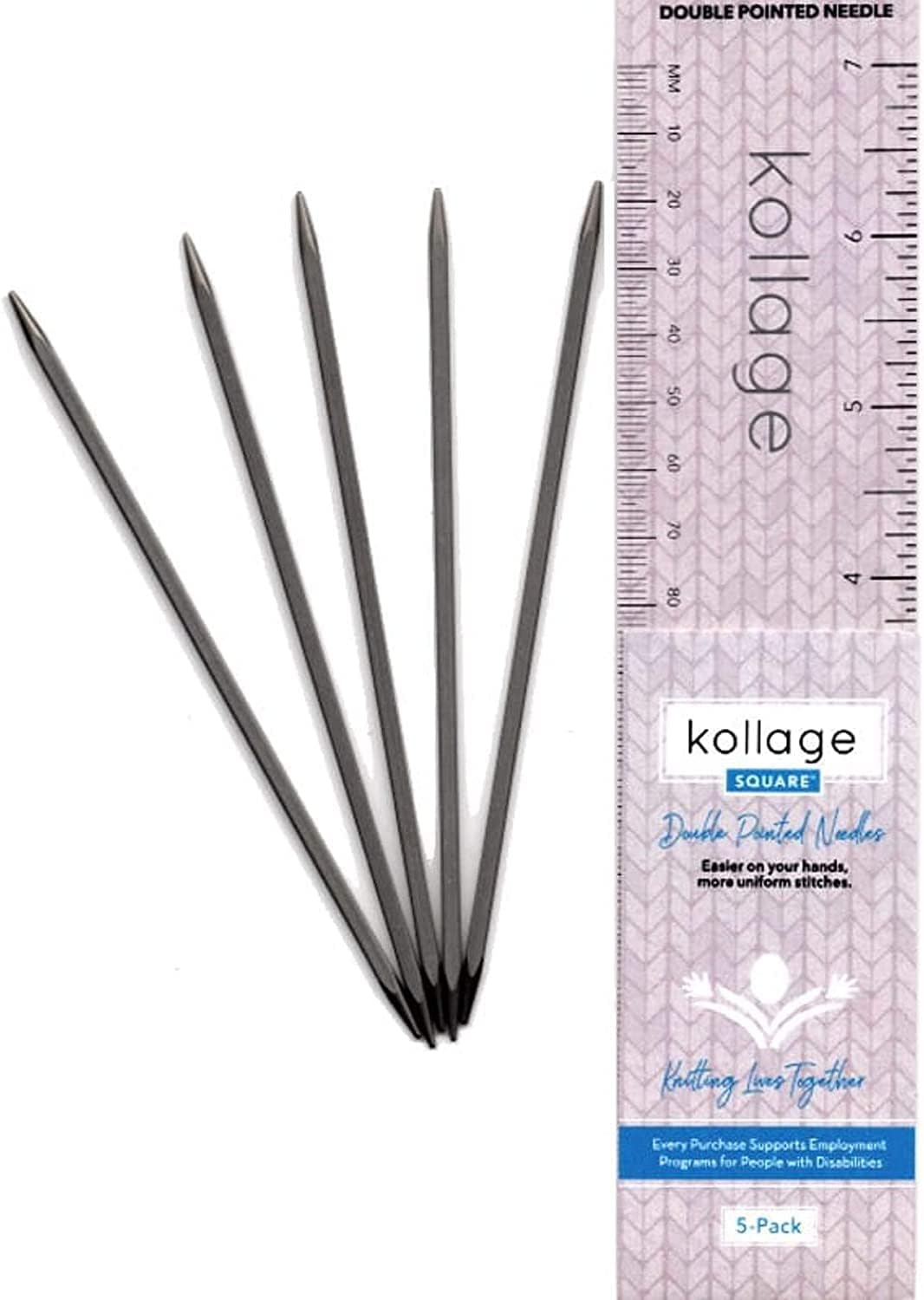 Kollage Square® Double Pointed Needles, 6" / 15 cm, Set of 5