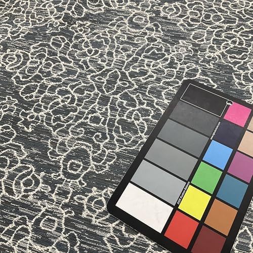 Diamond Damask | Upholstery Fabric | Slate Blue/Grey/Off White | Heavy