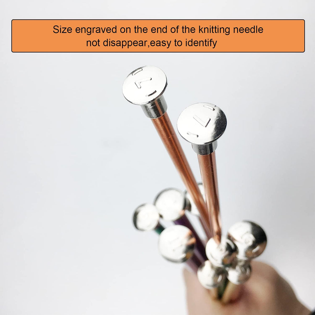 Mdoker 13.8 Inch Aluminum Knitting Needles Colored Straight Single