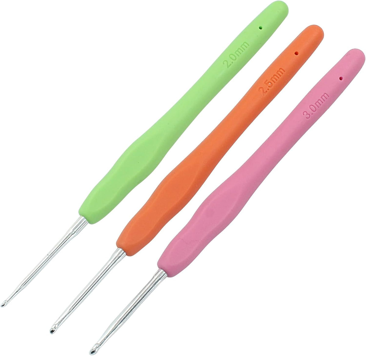 suiwotin 2mm/2.5mm/3mm Crochet Hook, Aluminum Crochet Hook Set