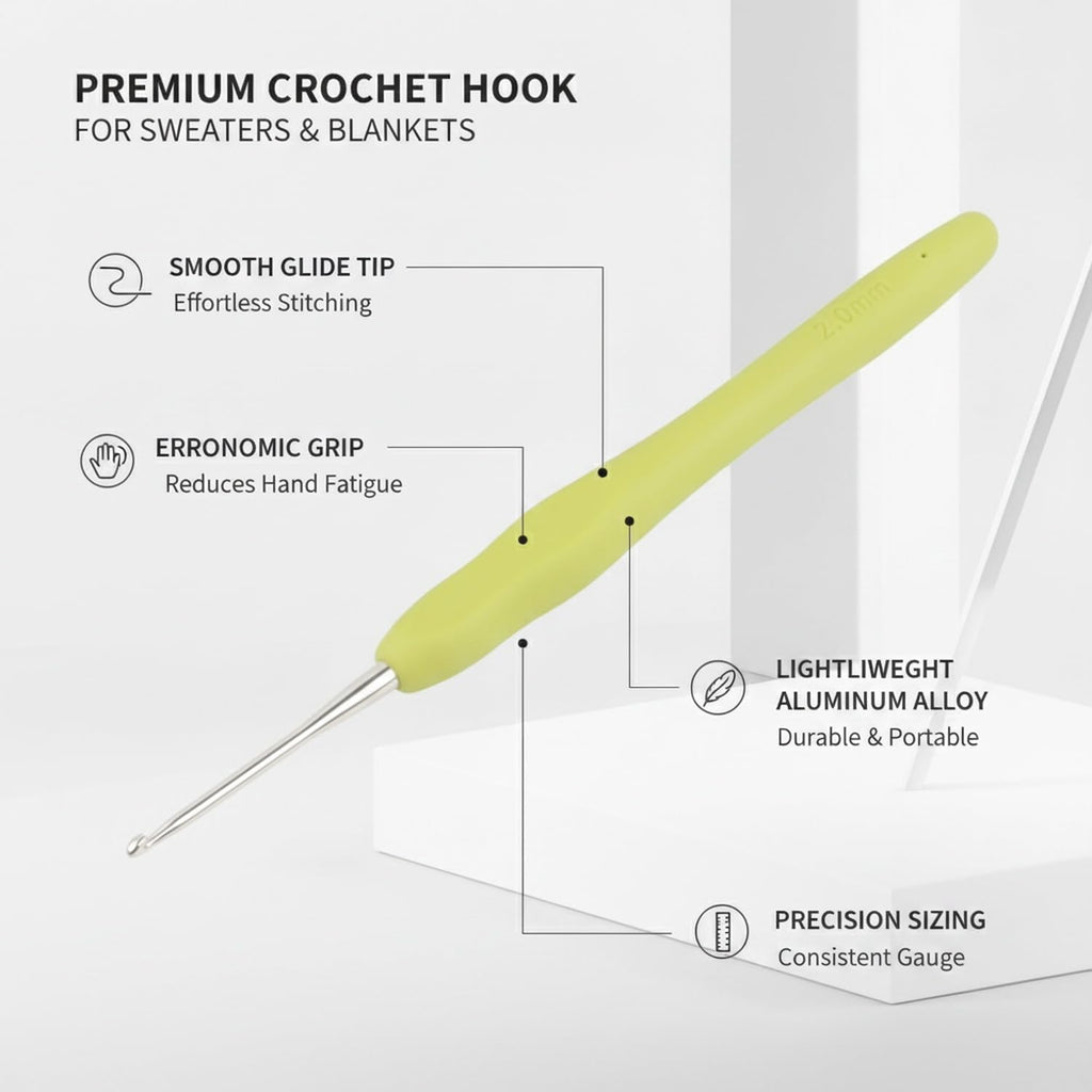 Ideal for Sweaters and Blankets, Crochet Hook with Aluminum Shaft and