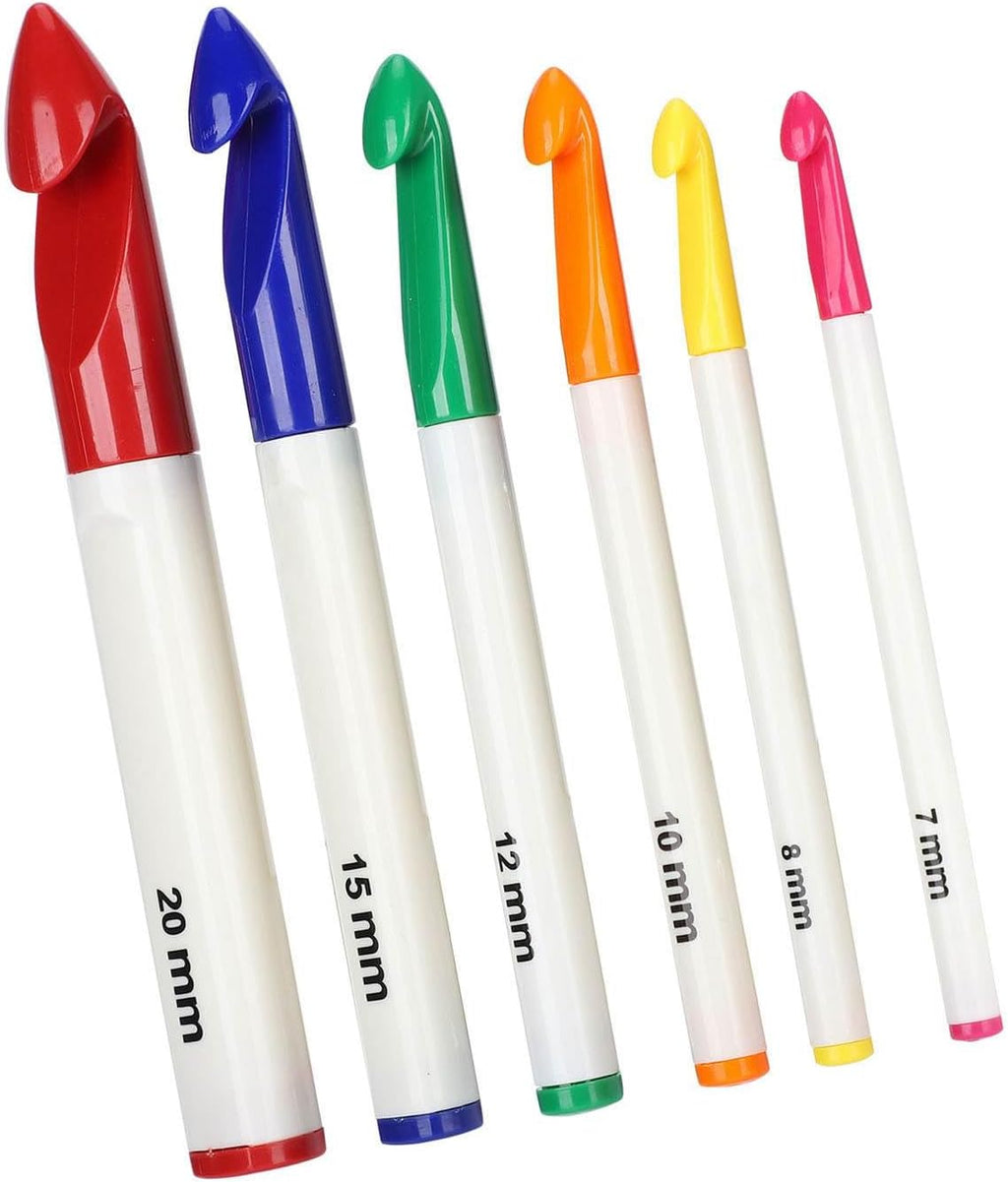 Yosoo Crochet Hook Set, 6 Pieces Ergonomic Handle Thick Needles Craft