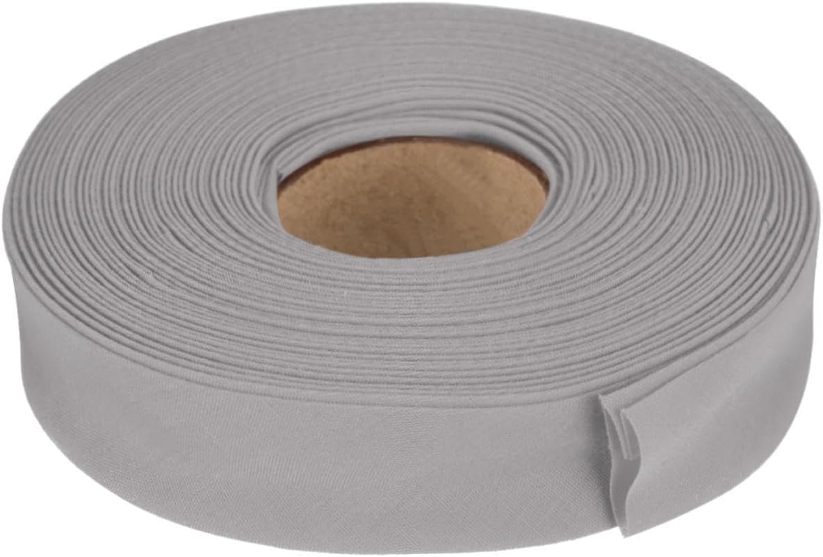 1 Inch Double Fold Bias Tape 10 Yards Polyester Binding Tape Grey
