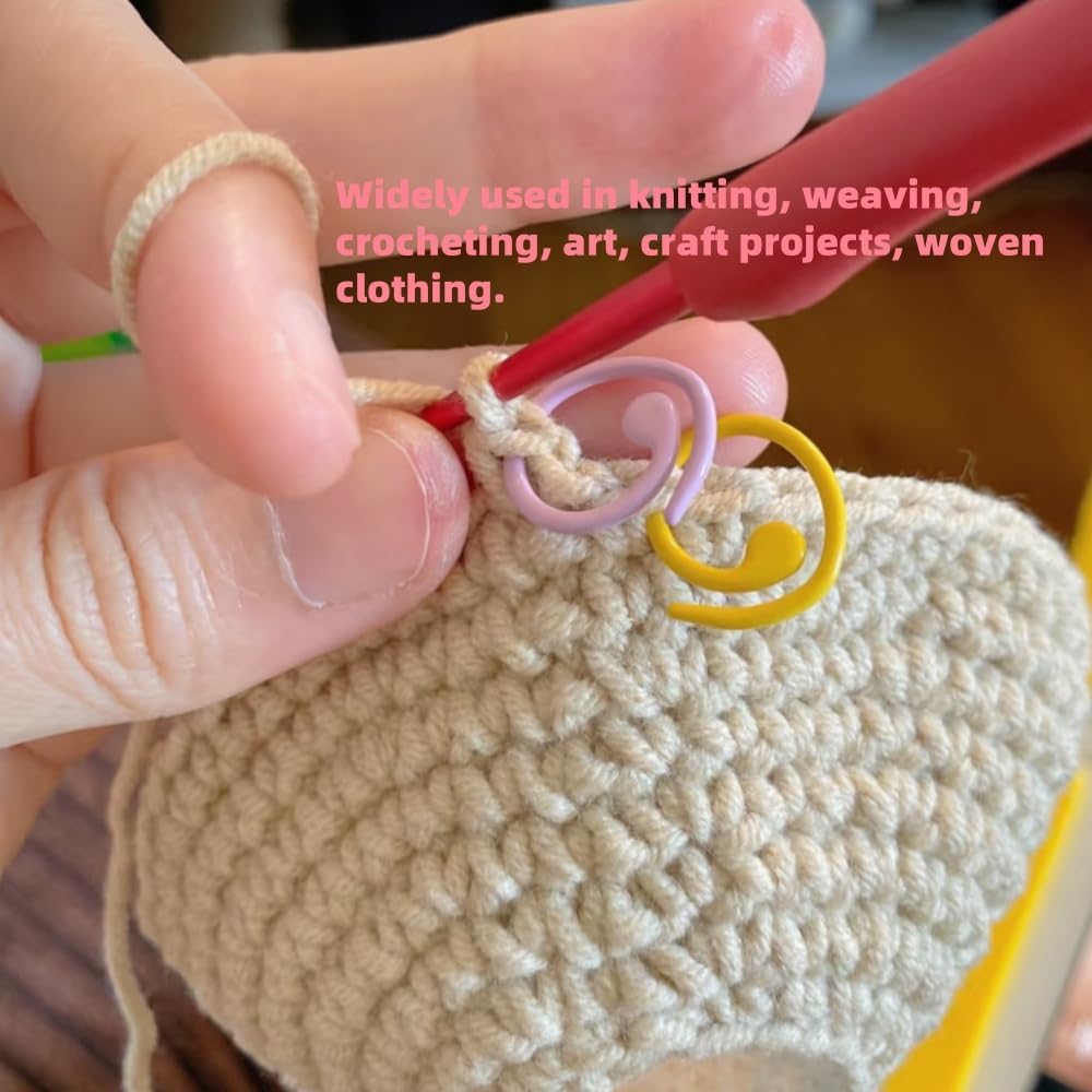 Hilsayum 30Pcs Multicolor Spiral Stitch Markers Knitting Stitch Rings