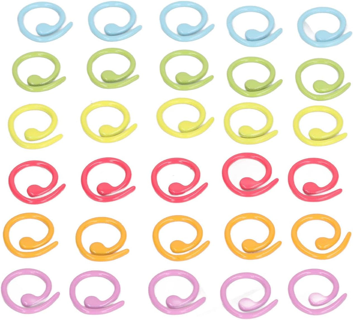 Phefop 30pcs Knitting Stitch Rings Metal Stitch Marker Rings for