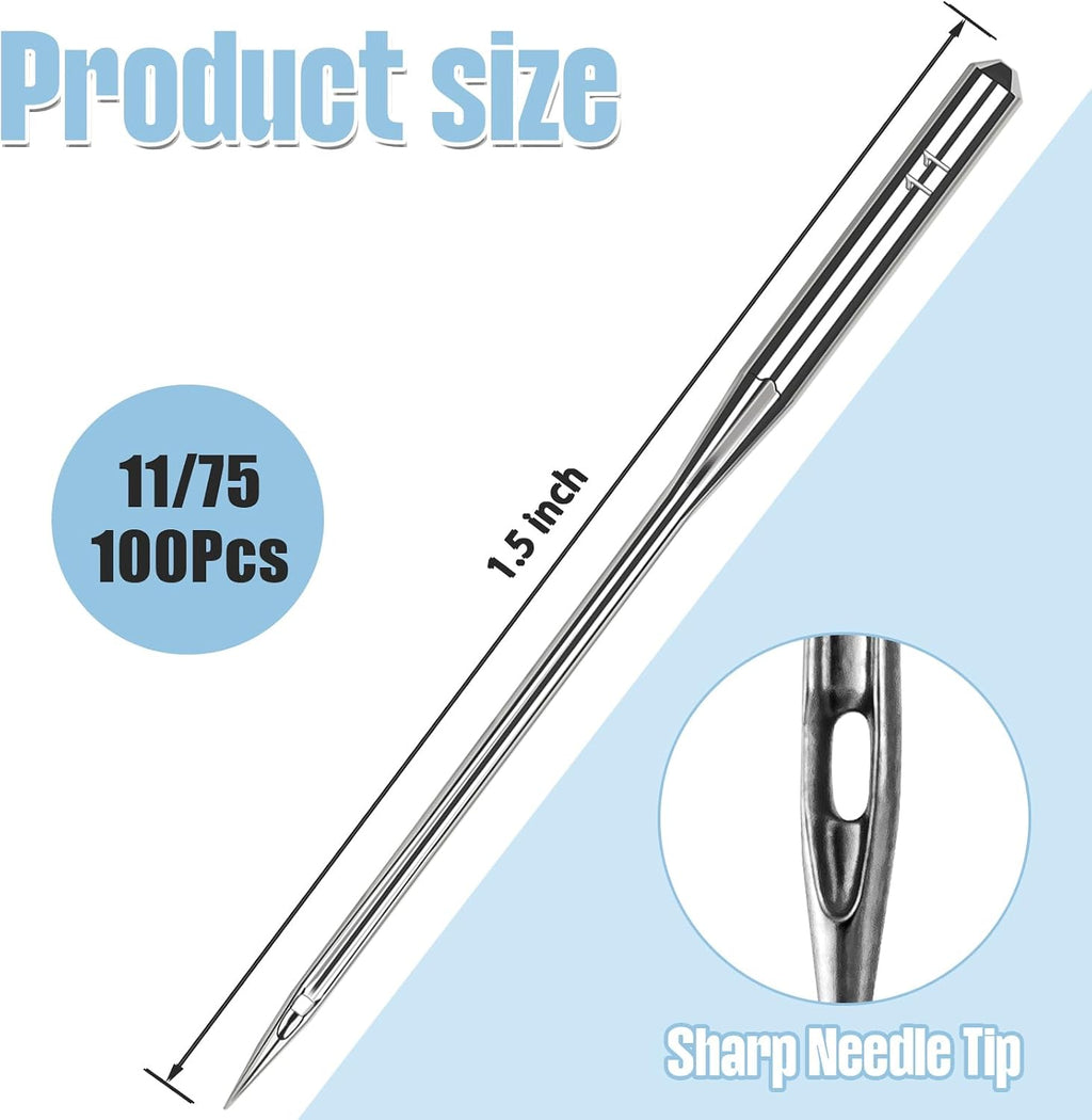 100 Pcs Size 75/11 Embroidery Sewing Machine Needles, 130/705H HAx1