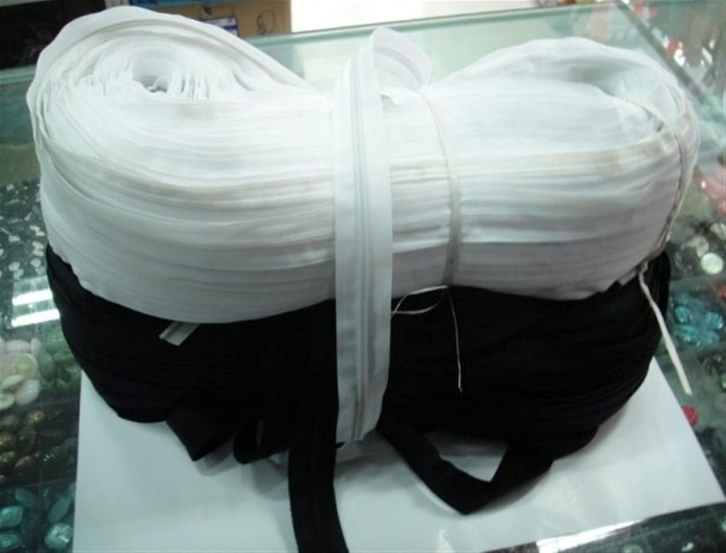Lueao Cqinju-Sewing Zippers 30 Yard White/Black Nylon Zipper for Bags