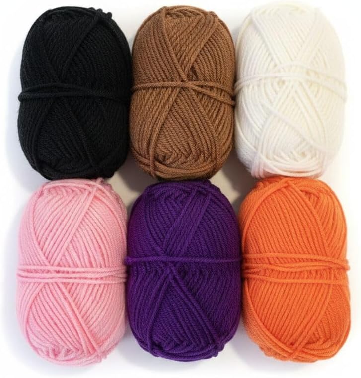 Yarn Skeins for Knitting and Crochet, 6 Pack Soft Yarn in Assorted