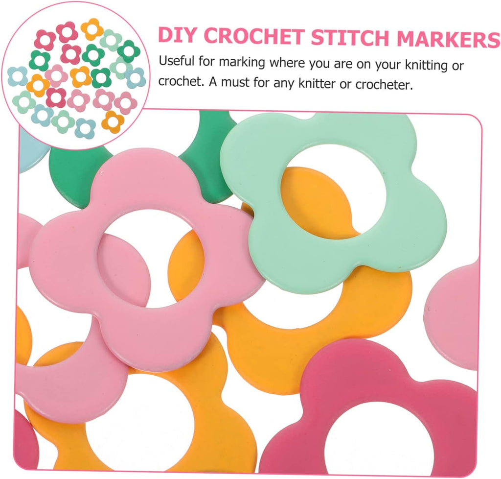 Metal Stitch Markers Flower Shape 48pcs for Knitters and Crocheters