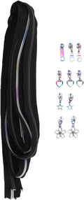 HEEPDD 11Pcs Rainbow Zipper Tape Set with Colorful Metal Sliders