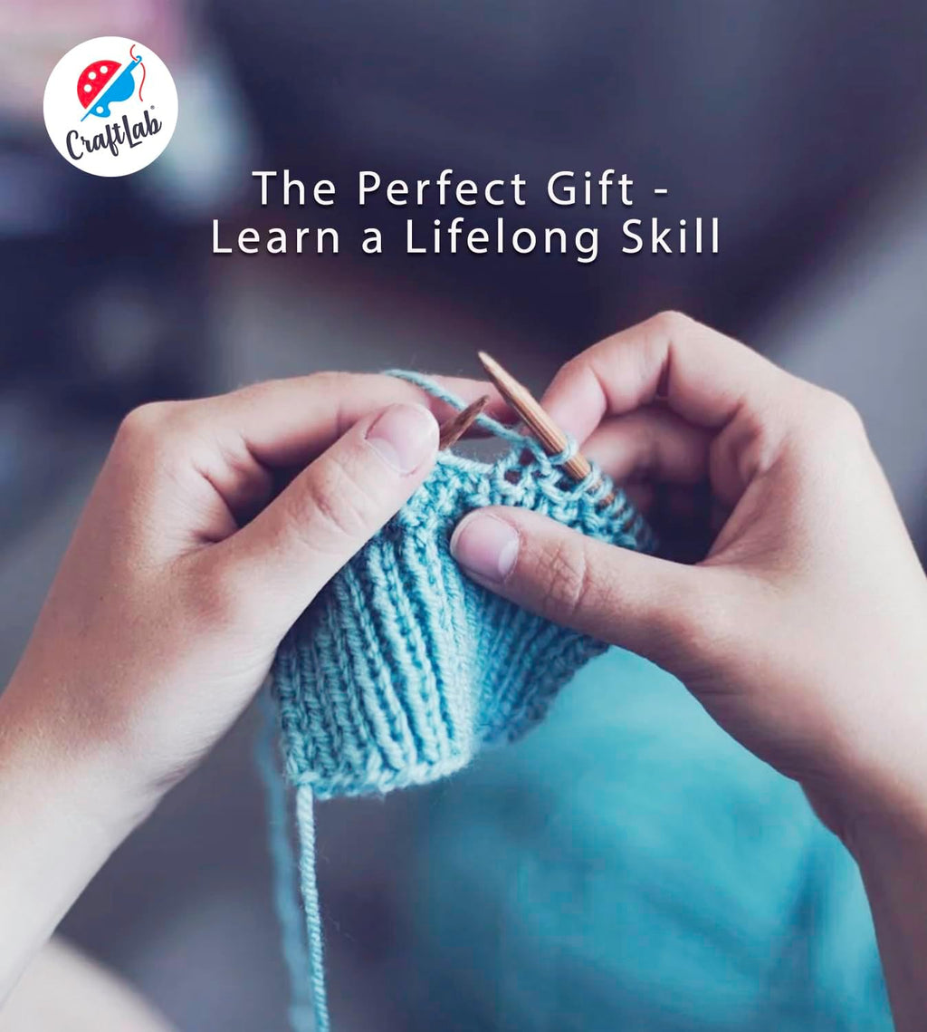 CraftLab Knitting Kit - Beginner Knitting Supplies with Wool Yarn