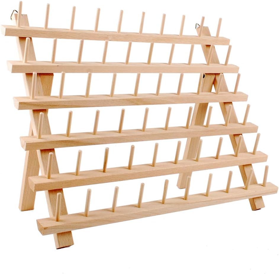 NW 60-Spools Wooden Thread Holder Sewing and Embroidery Thread