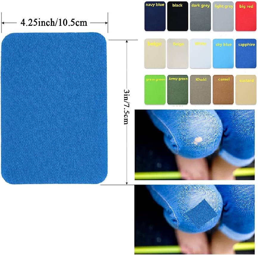 Harsgs 12PCS Fabric Iron on Patches Inside & Outside Strong Glue 100%
