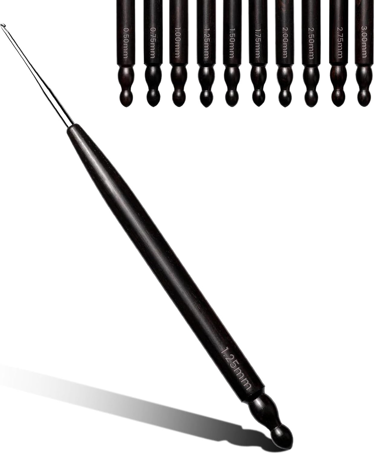 Hssugi 1.25mm Crochet Hooks, Ergonomic Crochet Hooks for Arthritic