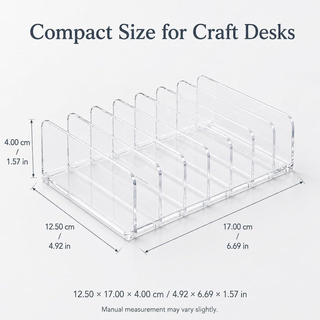 Quilting Ruler Holder, Lolytama 7-Slot Clear Organizer for Sewing Desk